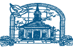 The Church at Koloa logo featuring blue line illustration of the historical church building.
