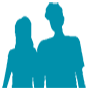 Clipart silhouette of a couple signifying what to wear to The Church at Koloa.